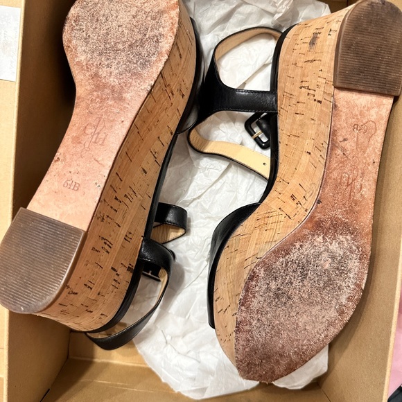 Cole Haan Black Gillian Mid Wedge Sandals with Ankle Buckle - with box - Picture 6 of 9